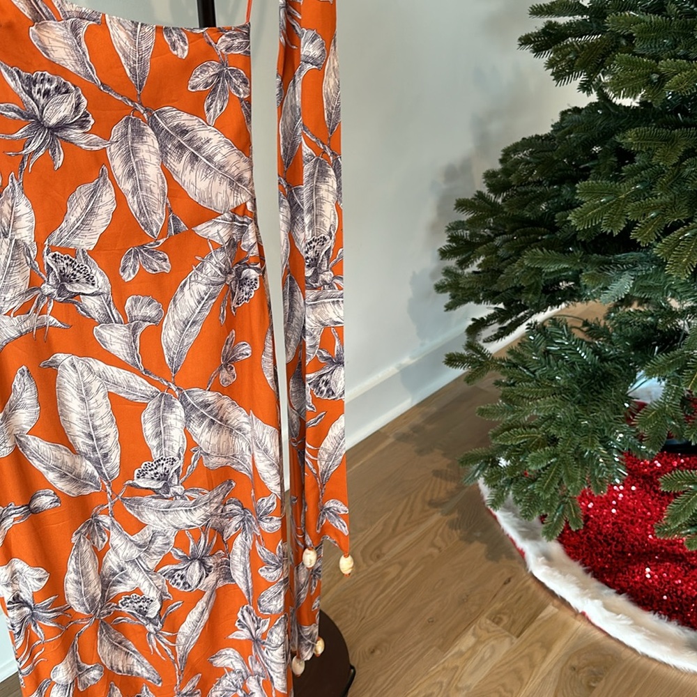 Alexis Orange Tropical One-Shoulder Maxi Dress - Picture 3 of 4